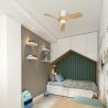 Lustra LED cu ventilator si telecomanda NEMO XS ceramica/lemn