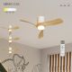 Lustre cu ventilator - Lustra LED cu ventilator si telecomanda NEMO XS ceramica/lemn