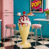 Masuta bistro stil pop art modern SWEET SOCIETY 90cm galben