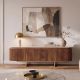 Comode - Comoda TV design retro Gatsby 160cm Mango/ travertin