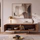Comode - Comoda TV design retro Gatsby 160cm Mango/ travertin