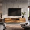Comoda TV suspendata Relief 200cm, lemn de salcam