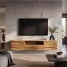 Comoda TV suspendata Relief 200cm, lemn de salcam