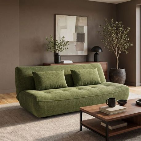 Canapele - Canapea extensibila, chenille verde, ELYPSE 200cm
