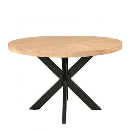 Mese dining - Masa rounda design industrial vintage Infinity Home 120cm Mango