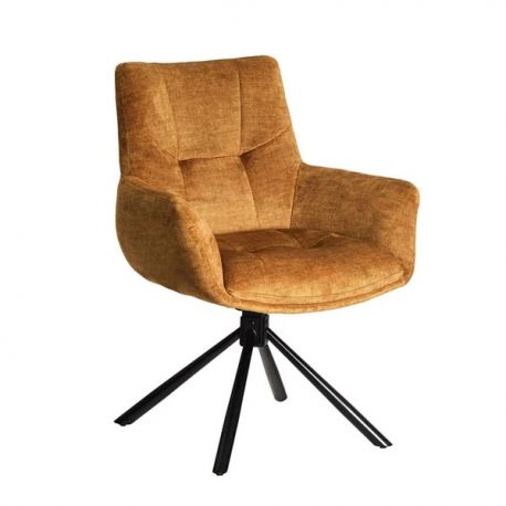 Seturi scaune, HoReCa - Set de 2 scaune pivotante SIGNATURE catifea galben mustar