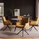 Seturi scaune, HoReCa - Set de 2 scaune pivotante SIGNATURE catifea galben mustar