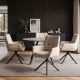 Seturi scaune, HoReCa - Set de 2 scaune pivotante SIGNATURE catifea bej