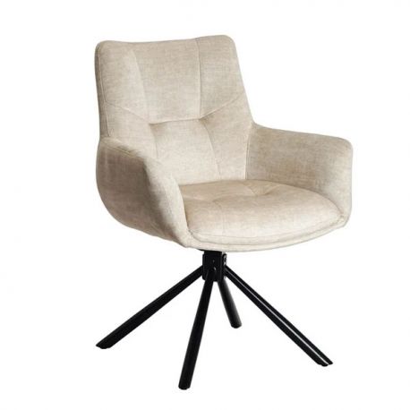 Seturi scaune, HoReCa - Set de 2 scaune pivotante SIGNATURE catifea bej