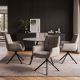Seturi scaune, HoReCa - Set de 2 scaune pivotante SIGNATURE catifea taupe