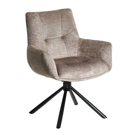 Seturi scaune, HoReCa - Set de 2 scaune pivotante SIGNATURE catifea taupe