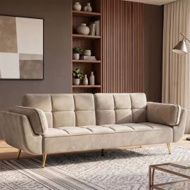 Canapele - Canapea extensibila BOUTIQUE 215cm catifea champagne beige