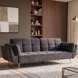 Canapele - Canapea extensibila BOUTIQUE 215cm catifea gri inchis