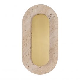 Aplica de perete LED, Travertin, Natur, Travertino Oval auriu