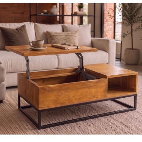 Masute Living - Masuta Makassar Function 110cm lemn de mango maro miere