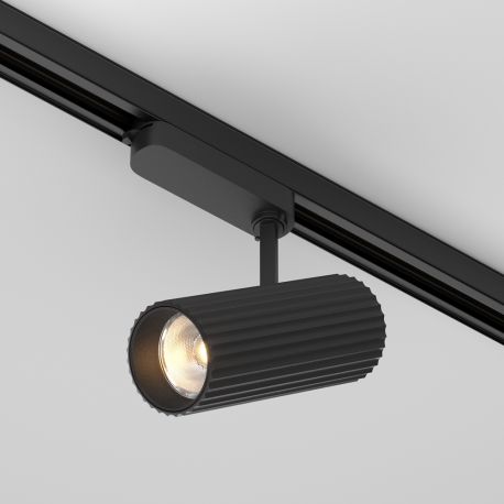 Spoturi, Proiectoare pe sina - Spot LED negru pentru sina trifazata Calipso Trinity 3000K 30W