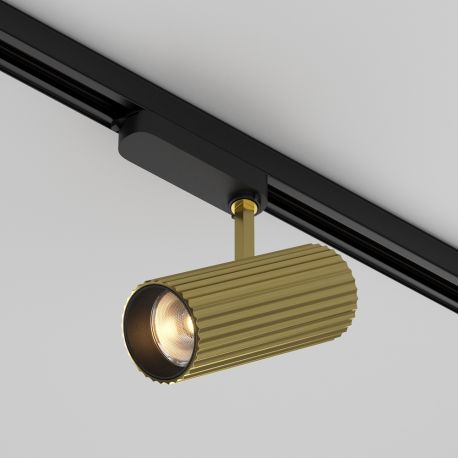 Spoturi, Proiectoare pe sina - Spot LED alama pentru sina trifazata Calipso Trinity 3000K 30W
