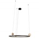 Lustra LED suspendata design modern Solaris negru, natural