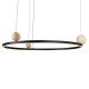 Pendule, Lustre suspendate - Lustra LED suspendata design modern Solaris negru, natural