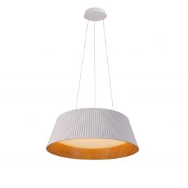 Pendule, Lustre suspendate - Lustra suspendata Fabio 46cm alb/ imitatie lemn