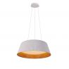 Lustra suspendata Fabio 46cm alb/ imitatie lemn