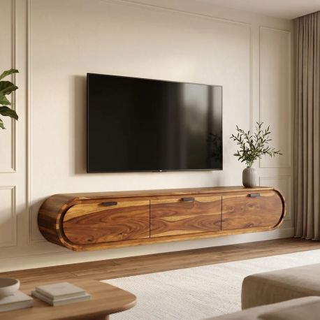 Comode - Comoda Tv suspendata din lemn de sheesham ORGANIC 160cm