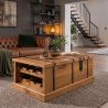 Masuta Living- Bar cu spatiu pentru sticle Bodega 100cm Mango