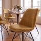 Seturi scaune, HoReCa - Set 4 scaune moderne Scandinavia tesatura structurata galben mustar