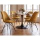 Seturi scaune, HoReCa - Set 4 scaune moderne Scandinavia tesatura structurata galben mustar