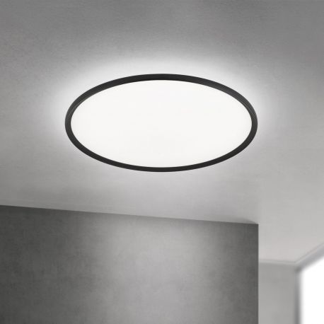 Plafoniere - Plafoniera slim LED CCT dimabil KANT 80cm, negru
