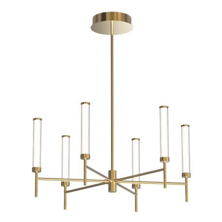 Candelabre, Lustre - Candelabru metal auriu periat, LED LIGHT 46W 3000K