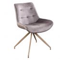 Set 2 scaune Divani metal bej, microfibra si catifea taupe