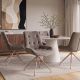 Seturi scaune, HoReCa - Set 2 scaune Divani metal bej, microfibra si catifea taupe