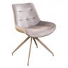 Set 2 scaune Divani metal bej, microfibra champagne si catifea bej