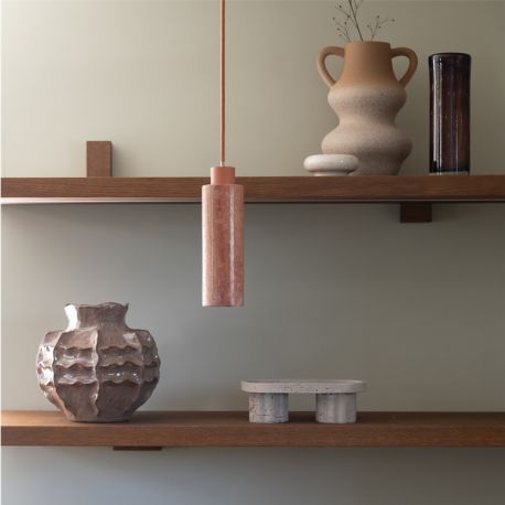 Pendule, Lustre suspendate - Lustra, Pendul din travertin Tivoli terra