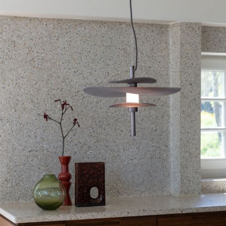 Pendule, Lustre suspendate - Lustra LED suspendata Kyoto bronz/ negru