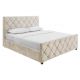Paturi - Pat cu spatiu de depozitare ELYSIUM 160x200cm catifea champagne bej