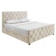 Paturi - Pat cu spatiu de depozitare ELYSIUM 140x200cm catifea champagne bej