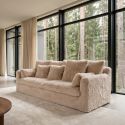 Canapea mare YETI cu 3 locuri, material plusat cu fir lung
