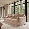 Canapea mare YETI cu 3 locuri, material plusat cu fir lung
