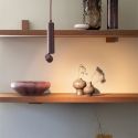 Pendul LED minimalist din aluminiu burgundy Milan