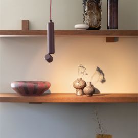 Pendule, Lustre suspendate - Pendul LED minimalist din aluminiu burgundy Milan