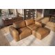 Canapele - Canapea din piele naturala maro coniac BIG GEORGE 205cm, 2 locuri