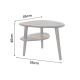 Masute Living - Masuta ORGANIC LIVING 55cm lemn sheesham finisaj gri fumuriu pe doua niveluri
