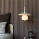 Pendule, Lustre suspendate - Lustra suspendata din travertin Tivoli 25cm alb