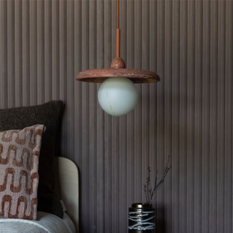 Pendule, Lustre suspendate - Lustra suspendata din travertin Tivoli 25cm terra