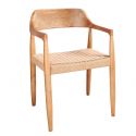 Scaun KENNEDY din lemn de pin reciclat cu ratan