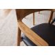 Seturi scaune, HoReCa - Set 2 scaune KENNEDY din lemn de tec cu sezut piele sintetica neagra