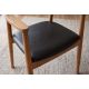 Seturi scaune, HoReCa - Set 2 scaune KENNEDY din lemn de tec cu sezut piele sintetica neagra