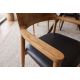 Seturi scaune, HoReCa - Set 2 scaune KENNEDY din lemn de tec cu sezut piele sintetica neagra